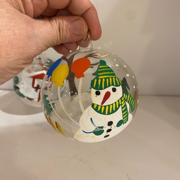 Set of 2 Hand Painted Blown Glass Ornaments (DP) - Picture 8 of 14